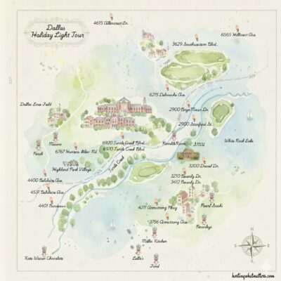 Dallas Holiday Light Tour Map